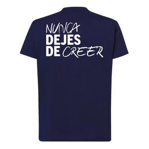 CAMISETA NUNCA DEJES DE CREER AZUL MARINO
